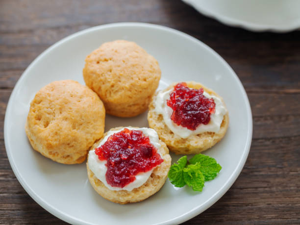 istock Scones with clotted cream and jam 1327825816