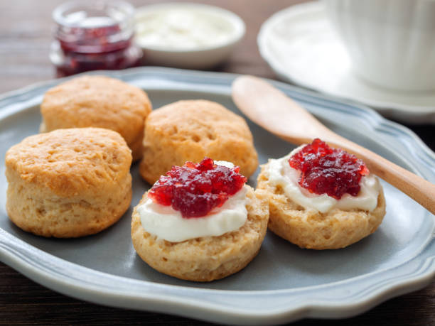 istock Scones with clotted cream and jam 1327825818