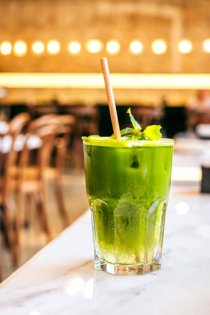 istock Glass of matcha green tea lemonade 1327828247