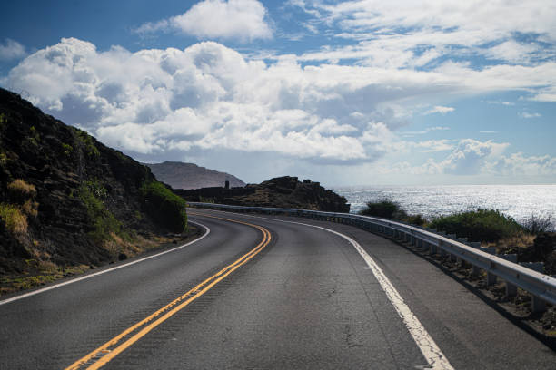 Highway 72 bordering the eastern part of Oahu, Hawaii