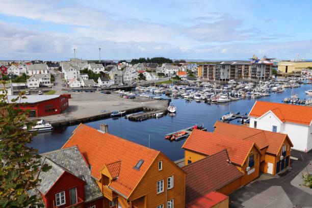 Haugesund city in Norway Haugesund city, Norway. Summer view of boats in Haugaland district of Norway. haugaland photos stock pictures, royalty-free photos & images