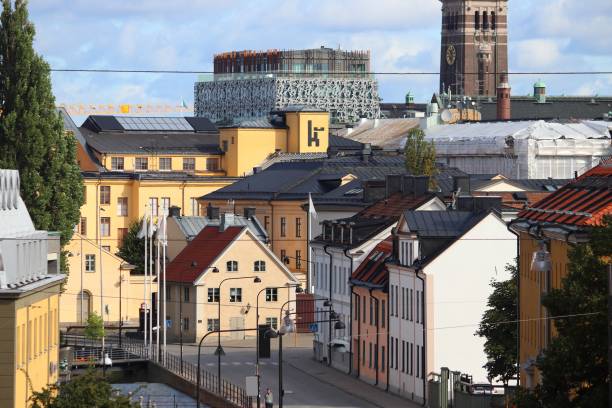 Town of Norrkoping, Sweden Norrkoping town skyline in Sweden. Ostergotland County. ostergotland stock pictures, royalty-free photos & images