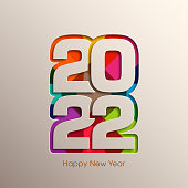 istock Happy new year 2022 Text Design vector. 1327833966