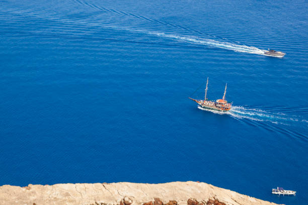 Boats, Santorini, Greece.