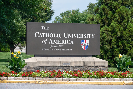 Sign at the Catholic University of America