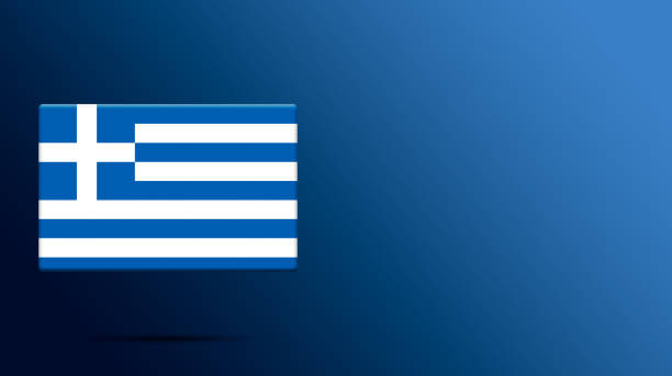 Greece flag 3d render. National flag.