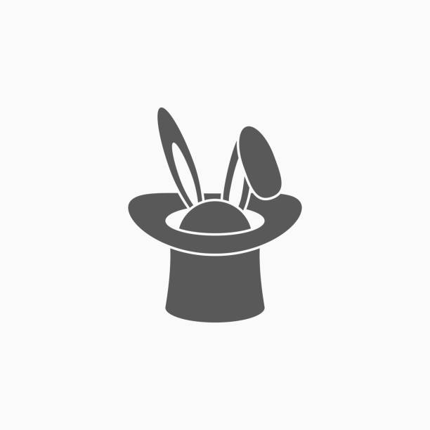 magic hat icon magic hat icon rabbit hat stock illustrations