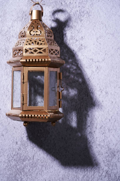 istock Traditional ornamental arabic lantern on cement background 1327851754