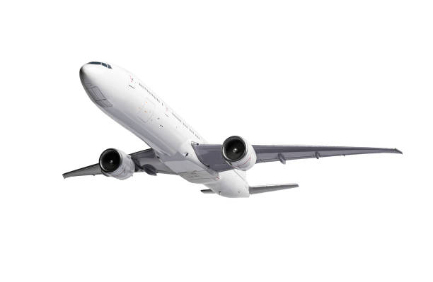istock White modern Airliner isolated on white background. 1327852984