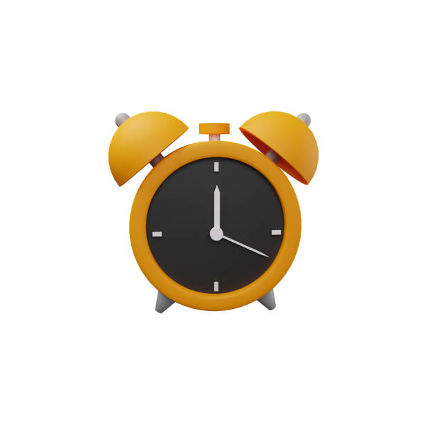 istock 3D rendering alarm clock illustration on white background. Isolated 3D alarm clock icon. Isolated illustration of 3d alarm clock 1327862971
