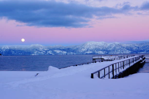 Sunset at Emerald Bay in Lake Tahoe, California.