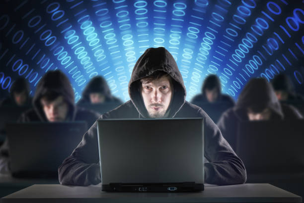 istock Many hackers in troll farm. Security and cyber crime concept. 1327877456