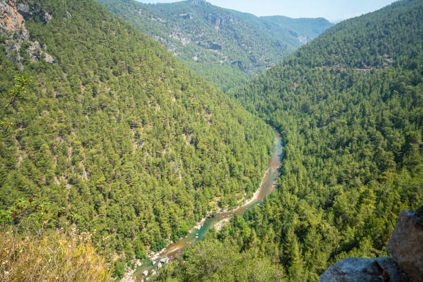 istock Panoramic view of Alara river and Alara Castle 1327885737