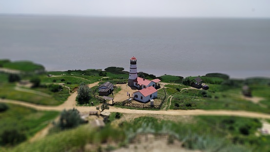 panoramic views of the lighthouse and the sea coast