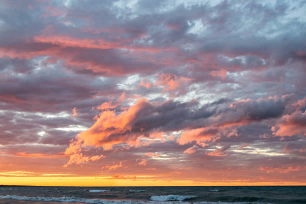 Cloudscape over Lake Michigan at dusk