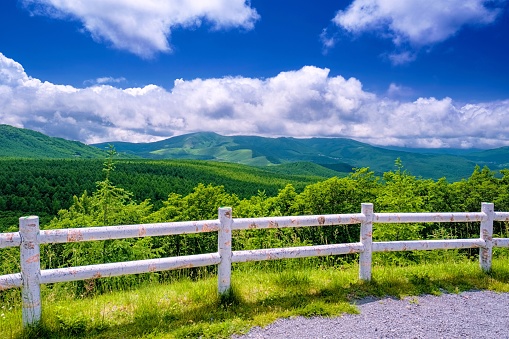 This is a summer scenery at Tateshina highland in Nagano prefecture, Japan.\nTateshina highland is well known as a tourist destination in this prefecture especially summer season.