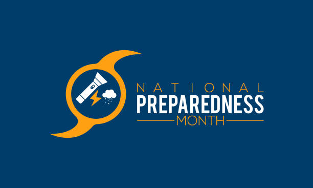 national preparedness month (npm) vector banner, poster, card, background design. observed on september each year. - hurricane 幅插畫檔、美工圖案、卡通及圖標