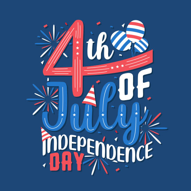 4th of July Independence day, Happy Independence day lettering Free Vector. 4th of July Independence day, Happy Independence day lettering Free Vector fourth of july illustrations stock illustrations