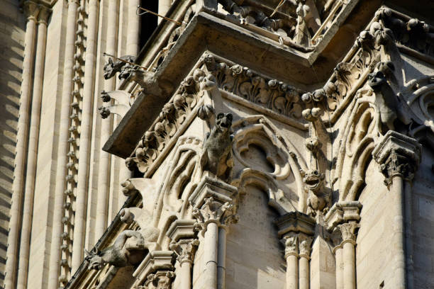 istock Notre Dame Paris Gothic Cornice Detail 1327918799