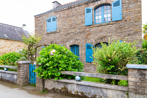 Ile aux Moines island, France, July 7th, 2021, Morbihan gulf, typical house in the village