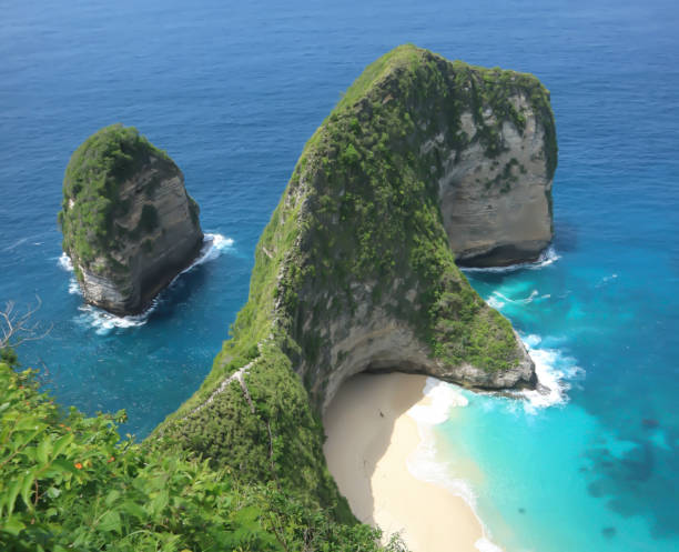 istock clear blue sea with cliffs overgrown by beautiful and cool green plants 1327925282