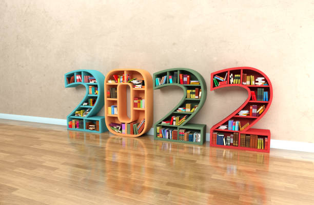 istock New Year 2022 Creative Design Concept with Book Shelf 1327926932