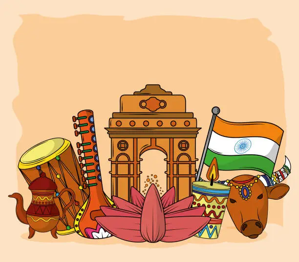 Vector illustration of indian culture concept