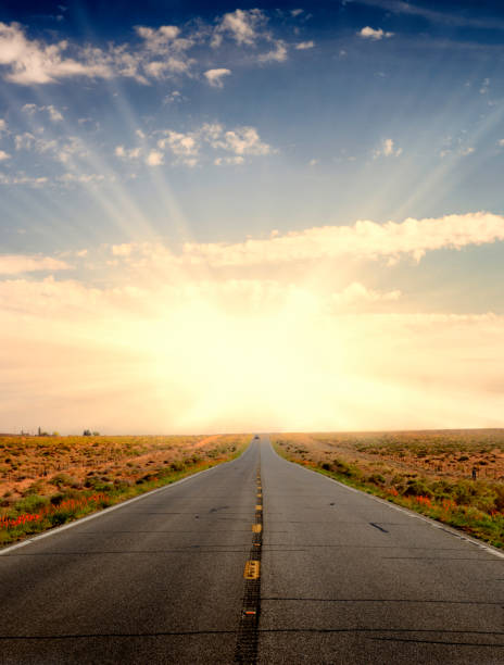 istock Desert Highway to Monument Valley at sunset. 1327929910