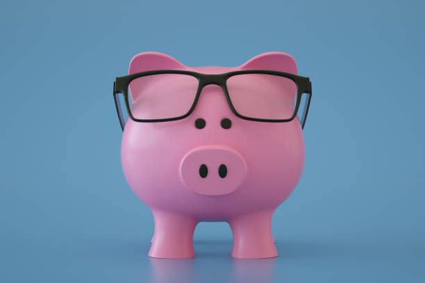 istock Piggy Bank with Eyeglasses 1327930591