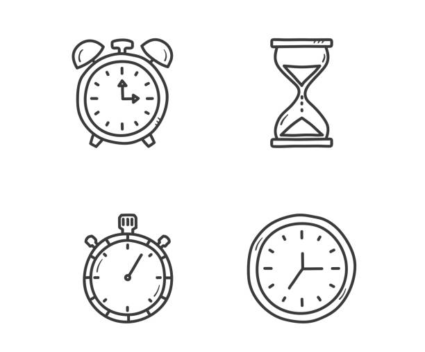 ilustrações, clipart, desenhos animados e ícones de ícones do relógio - sandclock