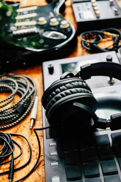 istock Guitar and music studio equipment 1327935958