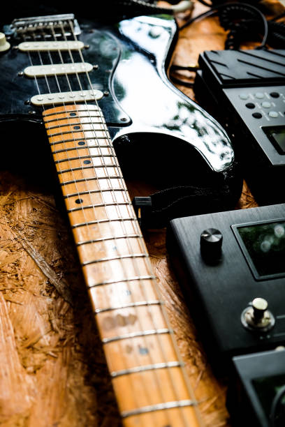 istock Guitar and music studio equipment 1327935968