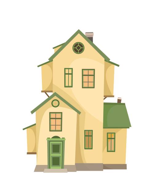 The House Is Simple Cartoon Cozy Narrow Rural Dwelling In A Traditional  European Style Nice Twostory Yellow Home Isolated On White Background  Vector Stock Illustration - Download Image Now - iStock