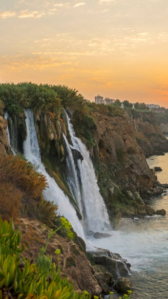 Lower Duden Waterfall at sunrise, Antalya, Turkey Lower Duden Waterfall at sunrise, Antalya, Turkey Duden stock pictures, royalty-free photos & images