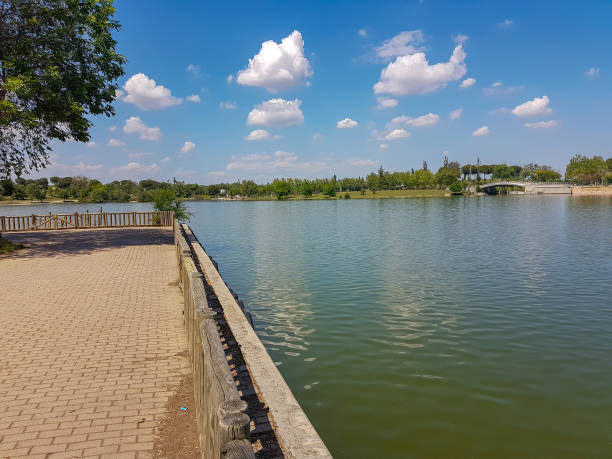 istock lookout point on a beautiful lake in a park 1327945796
