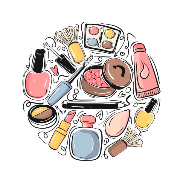 Beauty And Cosmetics Hand Drawn Vector Illustration Stock Illustration -  Download Image Now - iStock