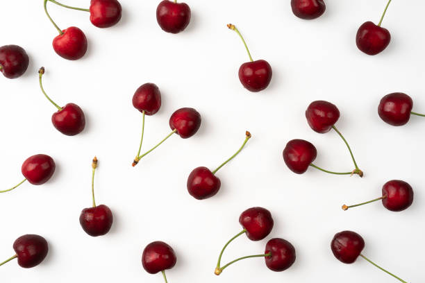 istock Fresh summer dark red sweet cherry isolated 1327960954