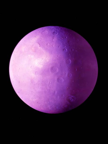 istock Purple planet with craters, exoplanet from an alien star system. Alone planet in deep space. 1327968702