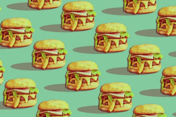 Vector illustration of The American Hamburger pattern