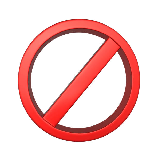 istock Red circle with an oblique line. Prohibition sign. 3D rendering. Blank for design. Layout. Isolated on white background 1327973154