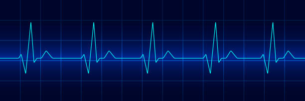 istock Heartbeat line. Blue cardiogram. Futuristic vector medical background. 1327974327