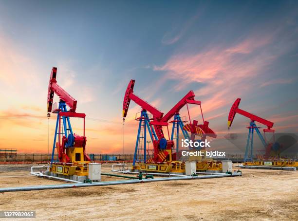 Oil Pump Oil Industry Equipment Stock Photo - Download Image Now - Essential Oil, Motor Oil, Crude Oil
