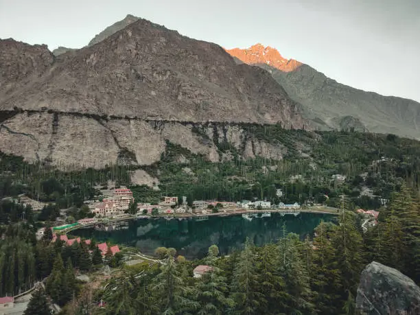 Picture of Lower Kachura lake located in skardu Pakistan , this place is also known as shangrilla resort . Mountains and a deep lake gives this place a really beautiful look