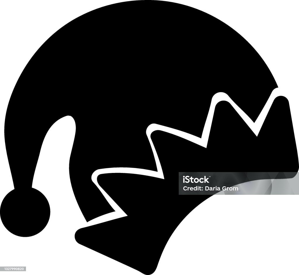 Elf Hat Simple Icon Elf Cap Silhouette Isolated On White Background