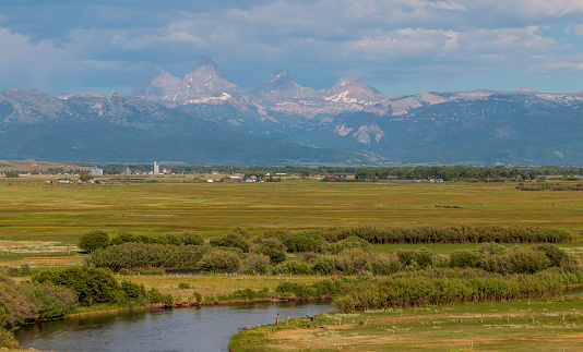 the landscape of the Teton vally in eastern Idaho