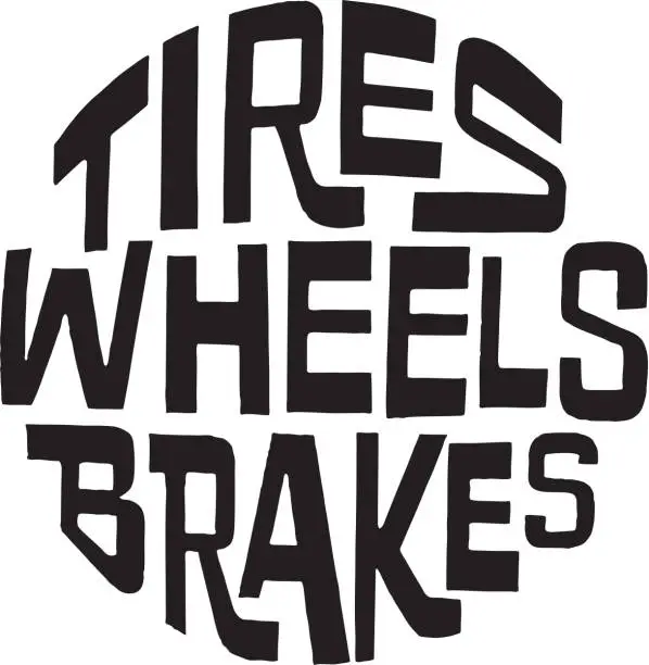 Vector illustration of Tires Wheels Brakes