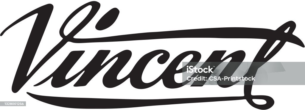 Vincent Lettering Vincent Stock Illustration - Download Image Now - Black And White ...