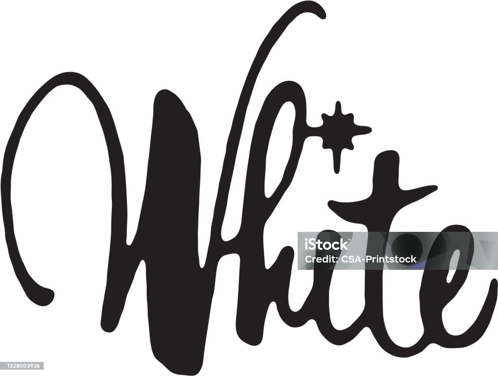 White Script Stock Illustration - Download Image Now - Black And White ...