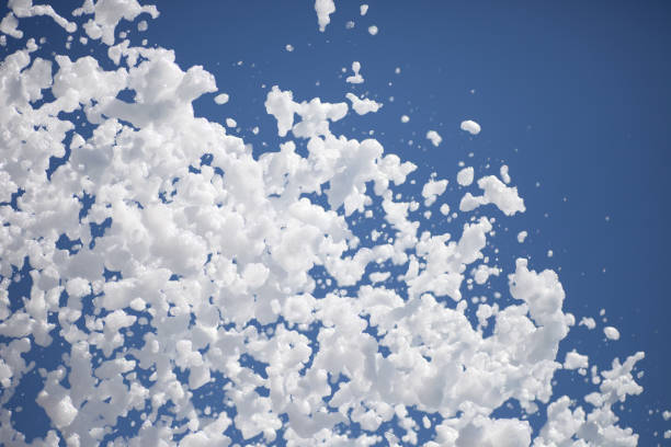 istock foam party, blue sky with fluffy foam and a place for text 1328004181