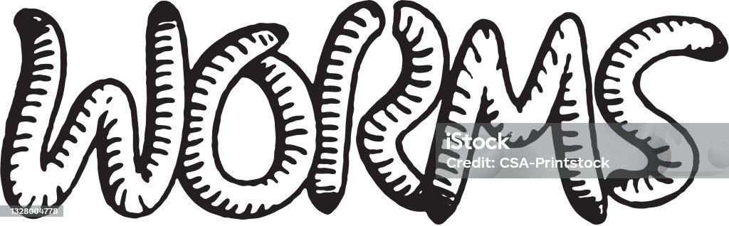 Earthworm Lettering Font Worms Stock Illustration - Download Image Now - Earthworm, Text, Worm ...